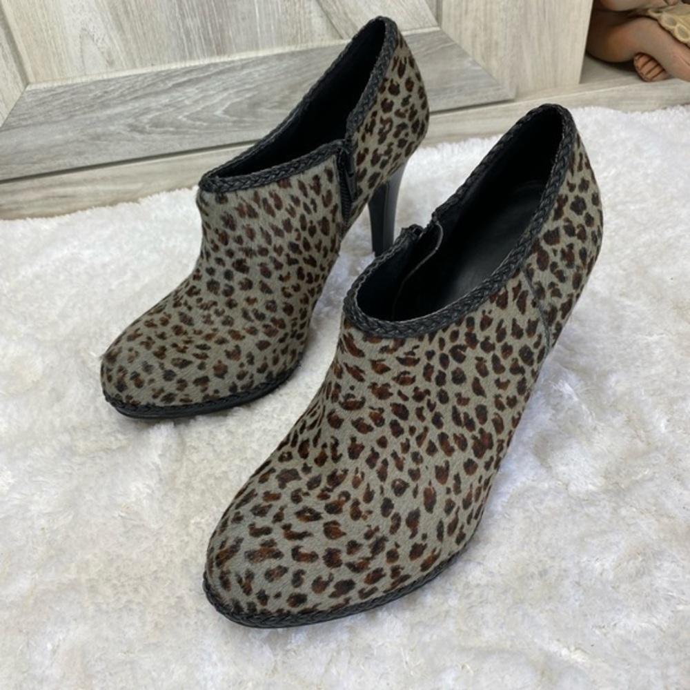 Antonio Melani Calf Hair Leather Heeled Ankle Boot